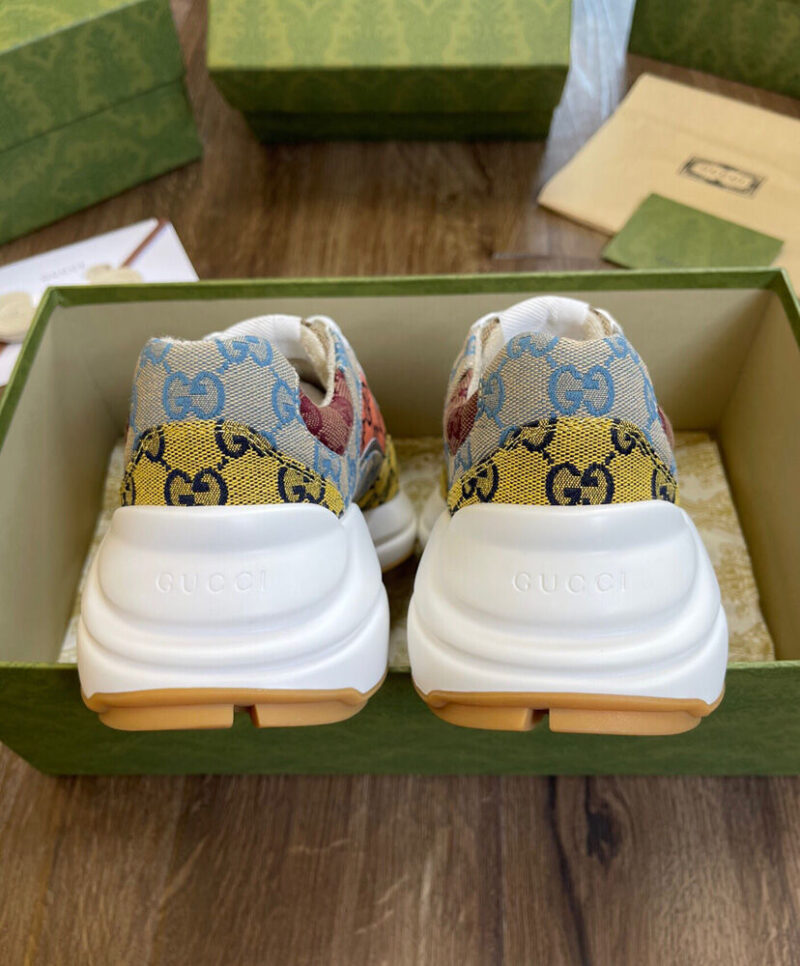 Gucci Unisex Rhyton GG Multicolor Sneaker Yellow
