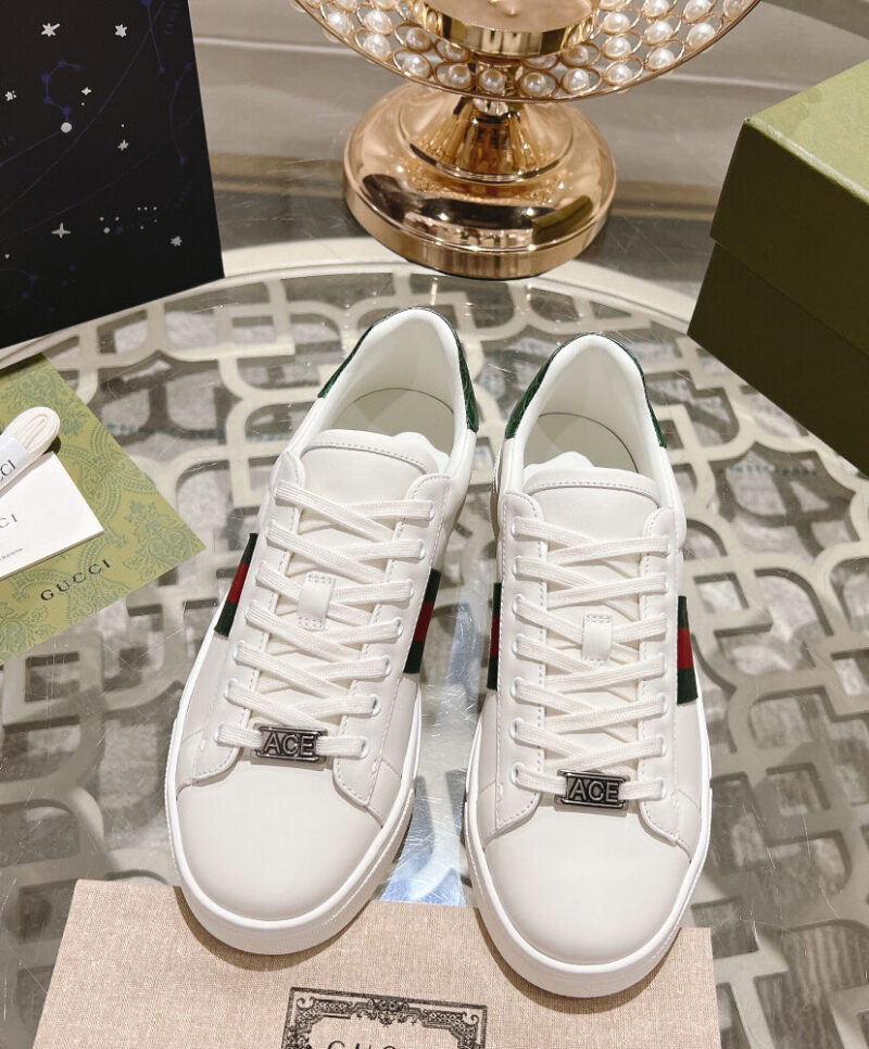 Gucci Unisex Ace Sneaker With Web 757892 White