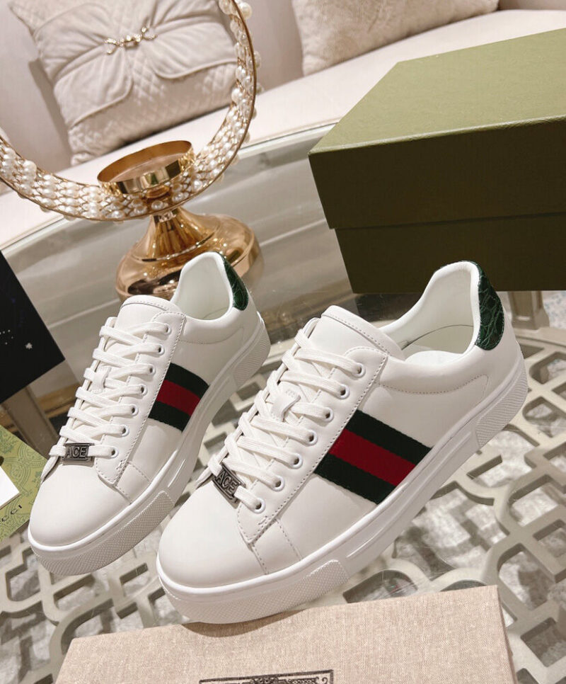 Gucci Unisex Ace Sneaker With Web 757892 White