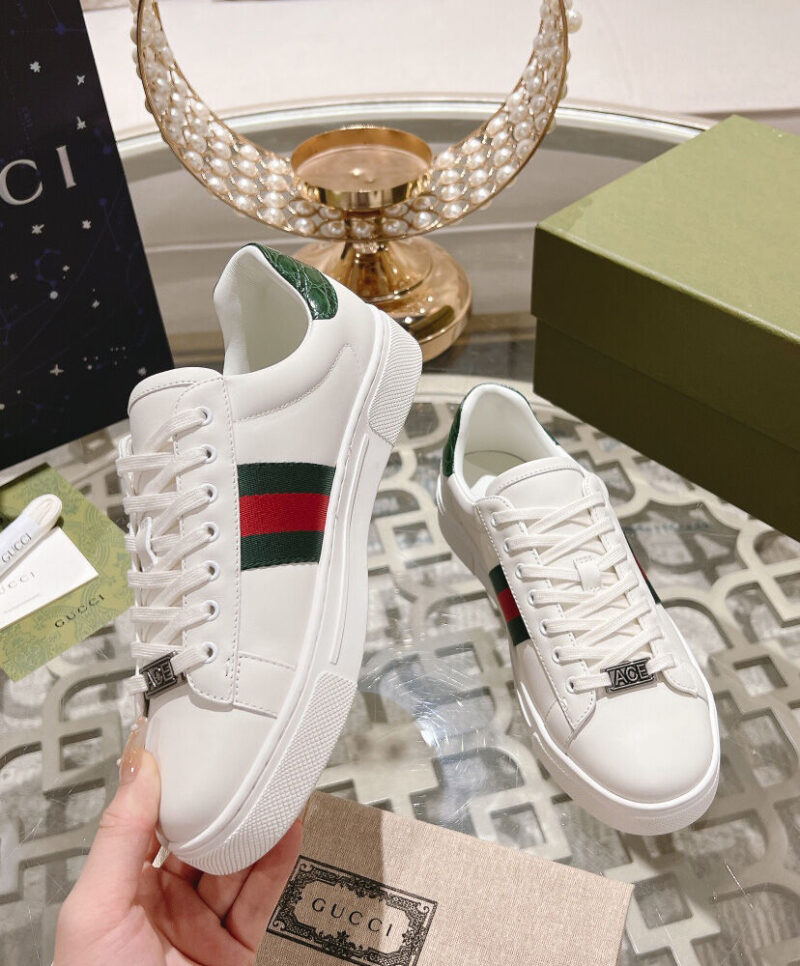 Gucci Unisex Ace Sneaker With Web 757892 White