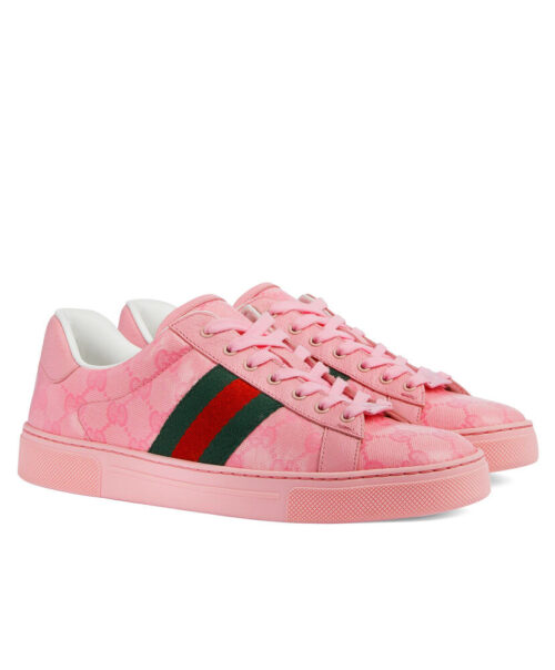 Gucci Unisex Ace Sneaker With Web 760774 Pink