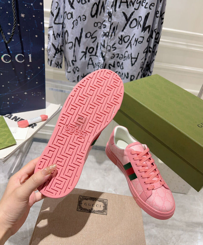 Gucci Unisex Ace Sneaker With Web 760774 Pink