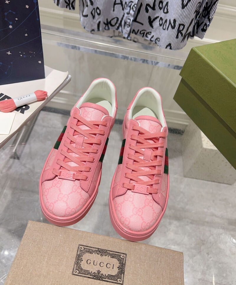 Gucci Unisex Ace Sneaker With Web 760774 Pink