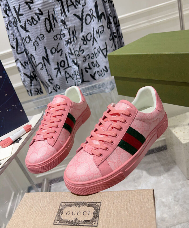 Gucci Unisex Ace Sneaker With Web 760774 Pink