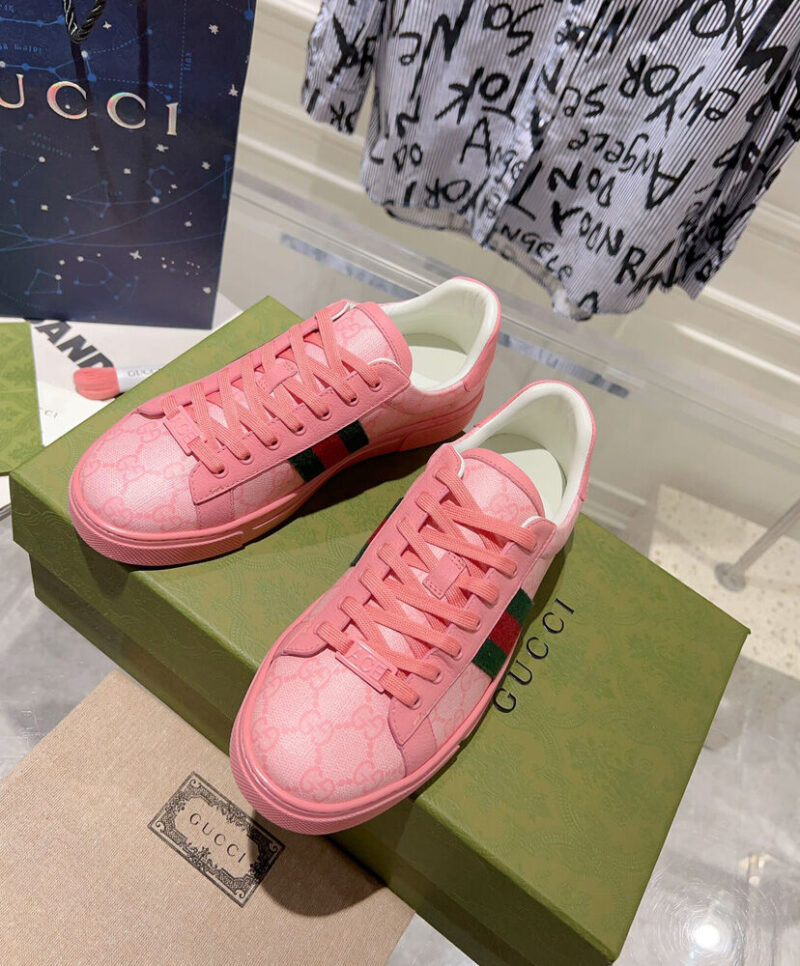 Gucci Unisex Ace Sneaker With Web 760774 Pink
