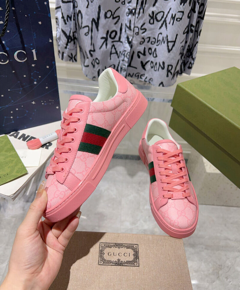 Gucci Unisex Ace Sneaker With Web 760774 Pink