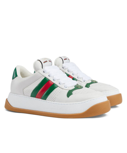 Gucci Unisex Screener Sneaker With Web 771457 White