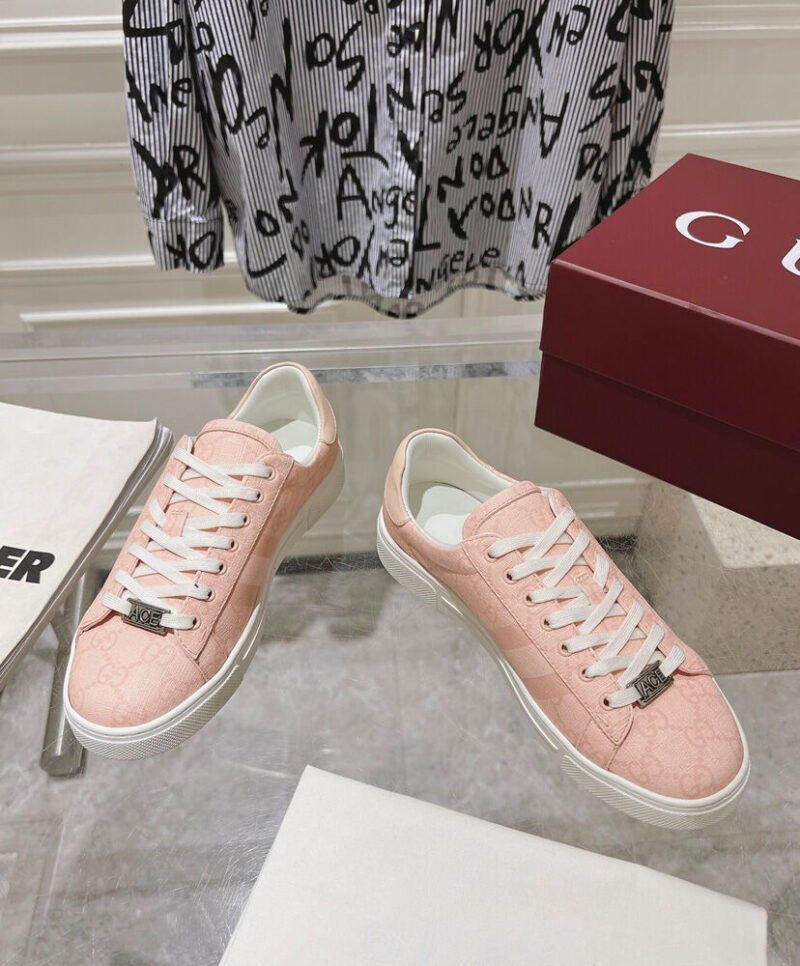 Gucci Unisex Ace Sneaker With Web 812026 Pink