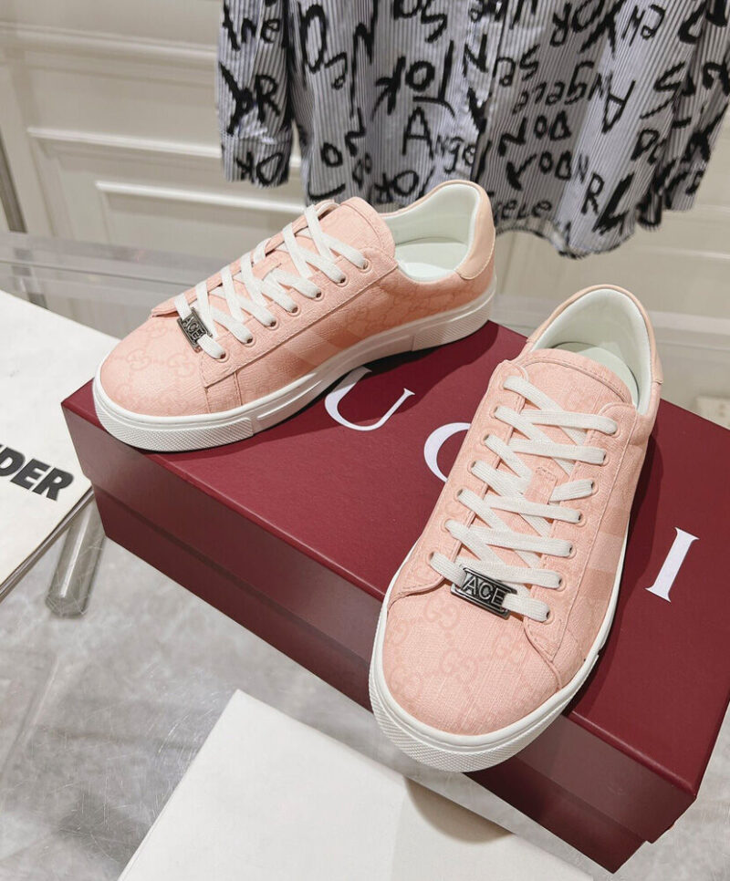 Gucci Unisex Ace Sneaker With Web 812026 Pink