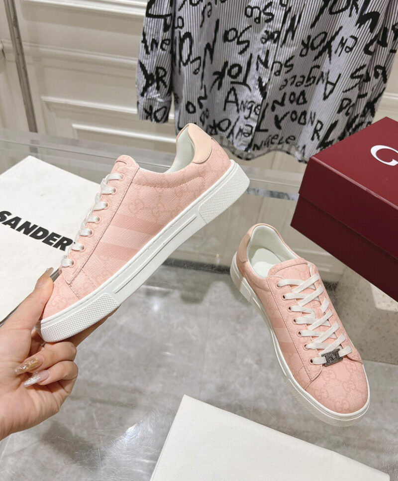 Gucci Unisex Ace Sneaker With Web 812026 Pink