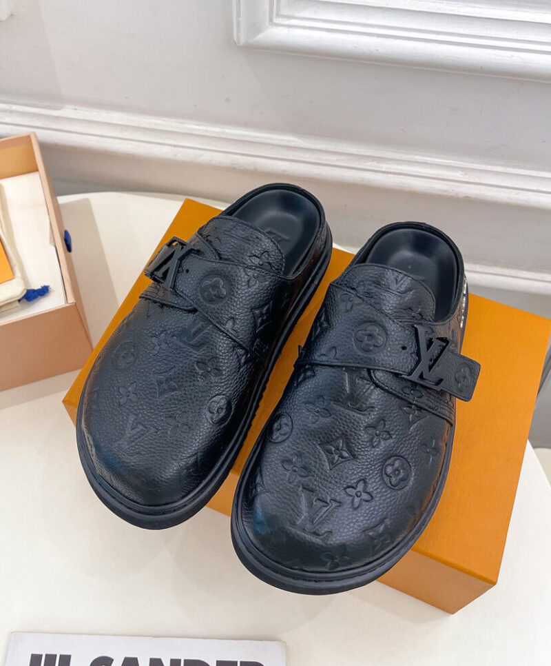 Louis Vuitton Unisex Mule LV EASY 1AA0CA Black