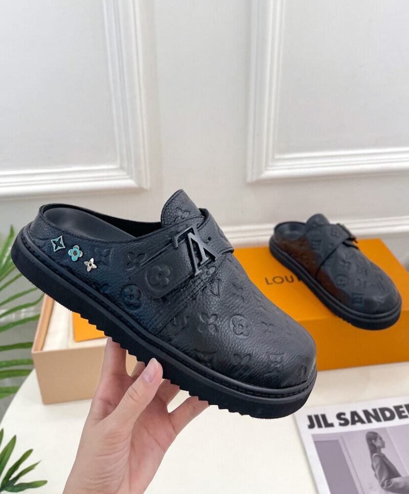 Louis Vuitton Unisex Mule LV EASY 1AA0CA Black
