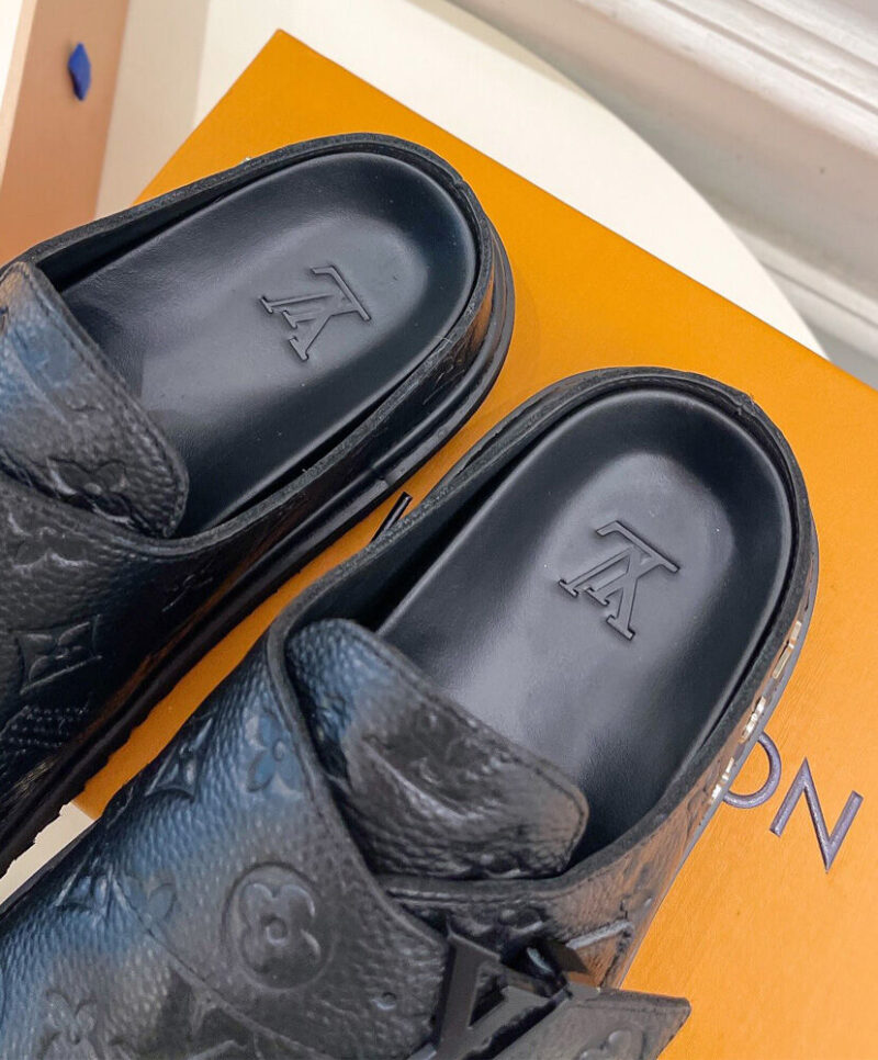 Louis Vuitton Unisex Mule LV EASY 1AA0CA Black