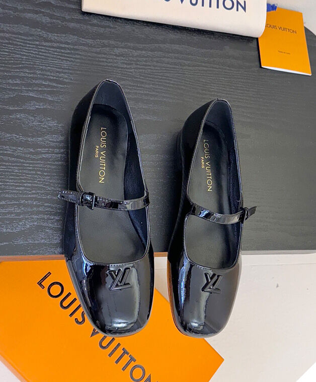 Louis Vuitton Women's Swing Flat Mary Jane Ballerina Black