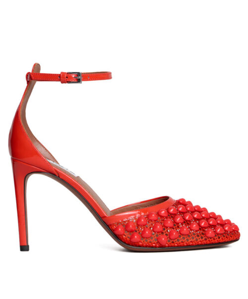 Alaia Women's High Fishnet Pumps With Studs