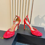Alaia Women's High Fishnet Pumps With Studs