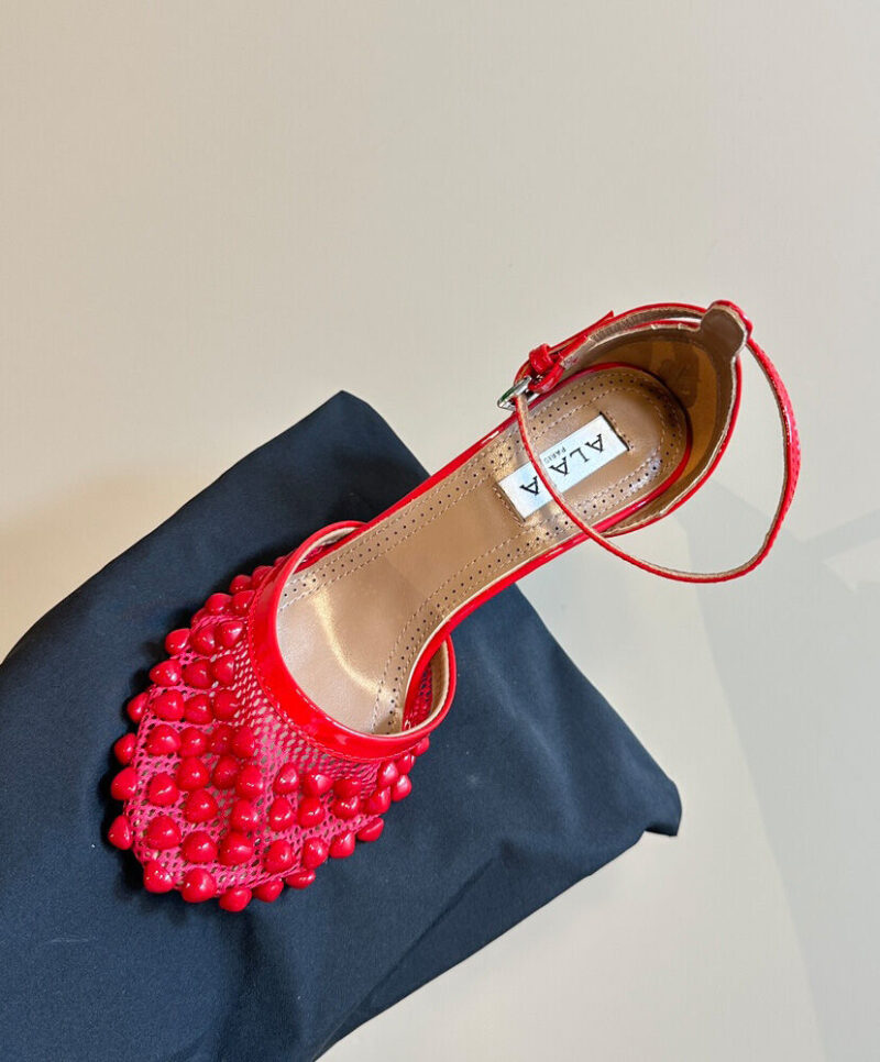 Alaia Women's High Fishnet Pumps With Studs
