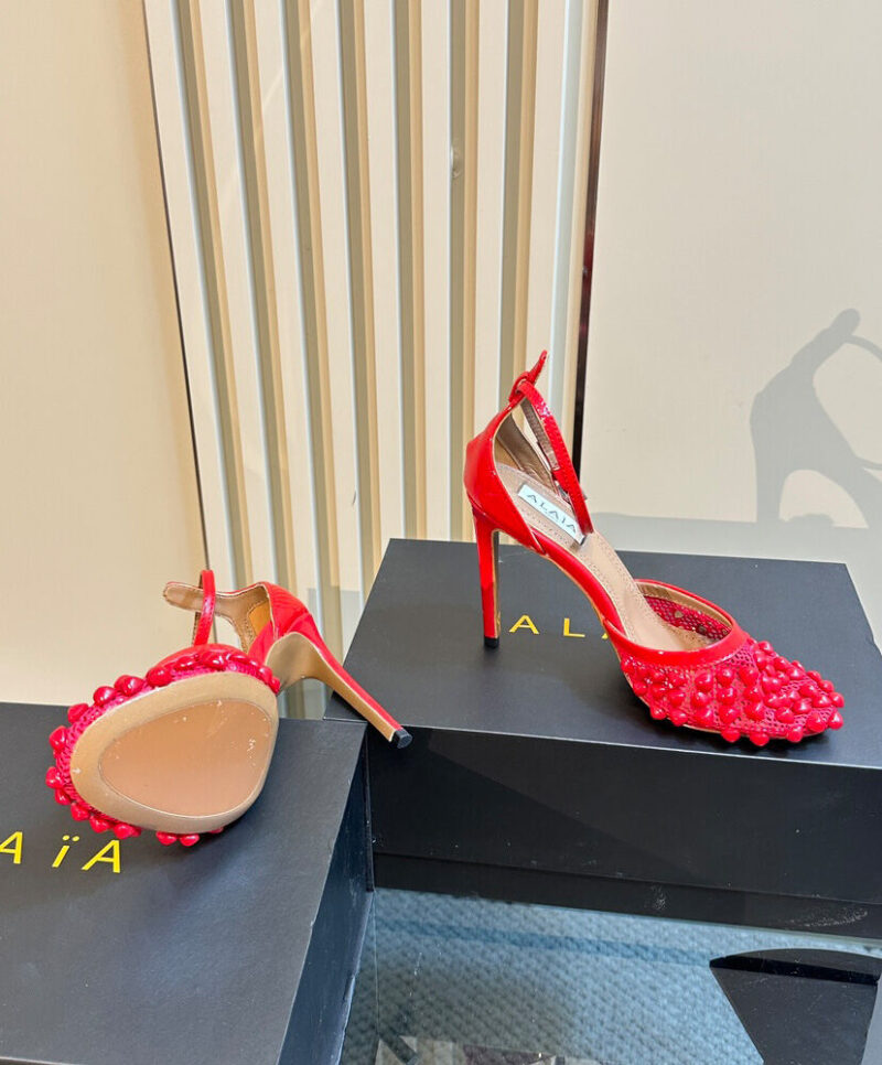 Alaia Women's High Fishnet Pumps With Studs