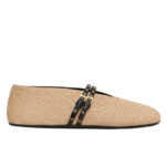 Alaia Women's Ballet Flats In Paper Straw Apricot