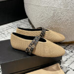 Alaia Women's Ballet Flats In Paper Straw Apricot