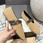 Alaia Women's Ballet Flats In Paper Straw Apricot