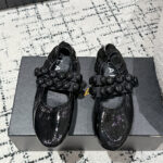 Alaia Women's Sphere Ballet Flats In Patent Leather Black