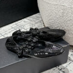 Alaia Women's Sphere Ballet Flats In Patent Leather Black