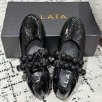 Alaia Women's Sphere Ballet Flats In Patent Leather Black