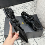 Alaia Women's Sphere Ballet Flats In Patent Leather Black