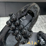 Alaia Women's Sphere Ballet Flats In Patent Leather Black