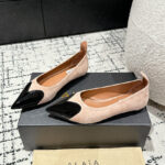 Alaia Women's Heart Ballerinas In Suede Goatskin And Patent Calfskin