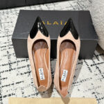 Alaia Women's Heart Ballerinas In Suede Goatskin And Patent Calfskin