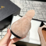 Alaia Women's Heart Ballerinas In Suede Goatskin And Patent Calfskin