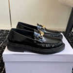 Celine Women's Universite Triomphe Chain Loaffer In Polished Bull Black