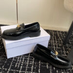 Celine Women's Universite Triomphe Chain Loaffer In Polished Bull Black
