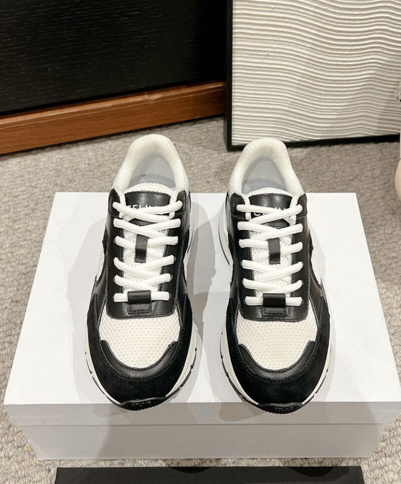 Celine Women's Runner Cr-03 Low Lace-Up Sneaker In Mesh Black