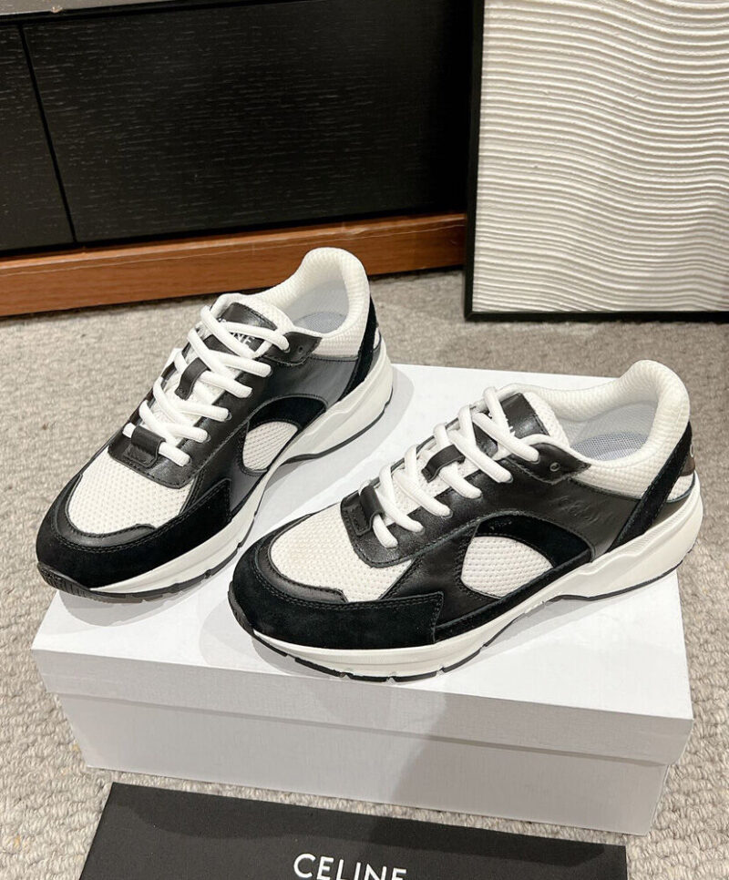 Celine Women's Runner Cr-03 Low Lace-Up Sneaker In Mesh Black