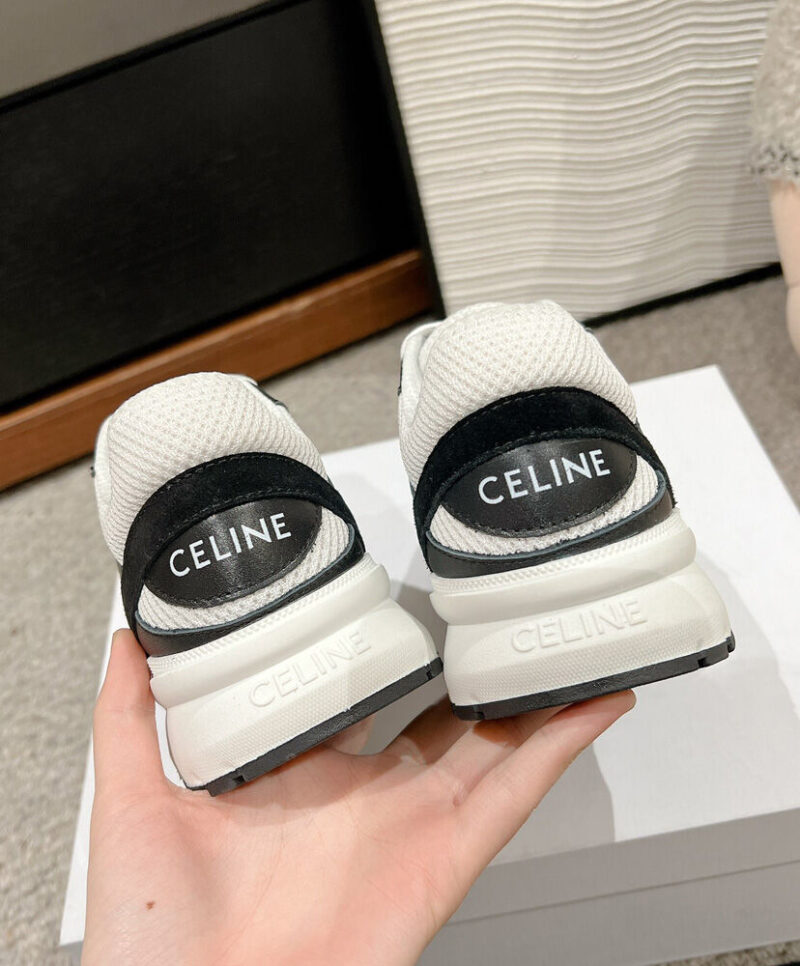 Celine Women's Runner Cr-03 Low Lace-Up Sneaker In Mesh Black