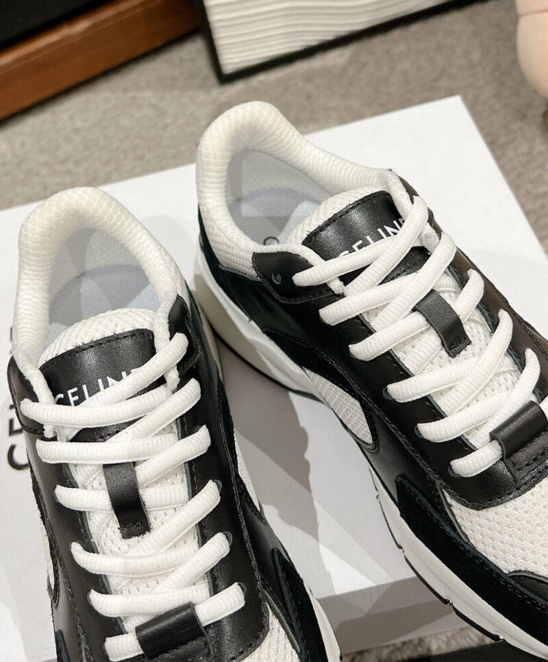 Celine Women's Runner Cr-03 Low Lace-Up Sneaker In Mesh Black