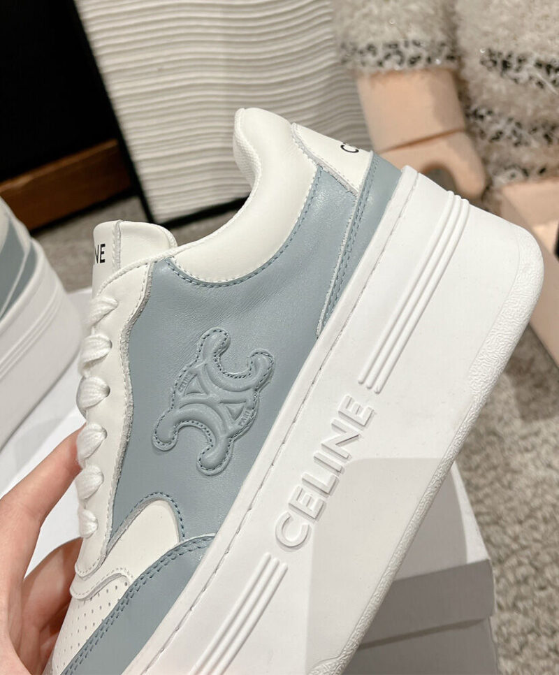Celine Women's Block Sneaker With Triomphe In Calfskin