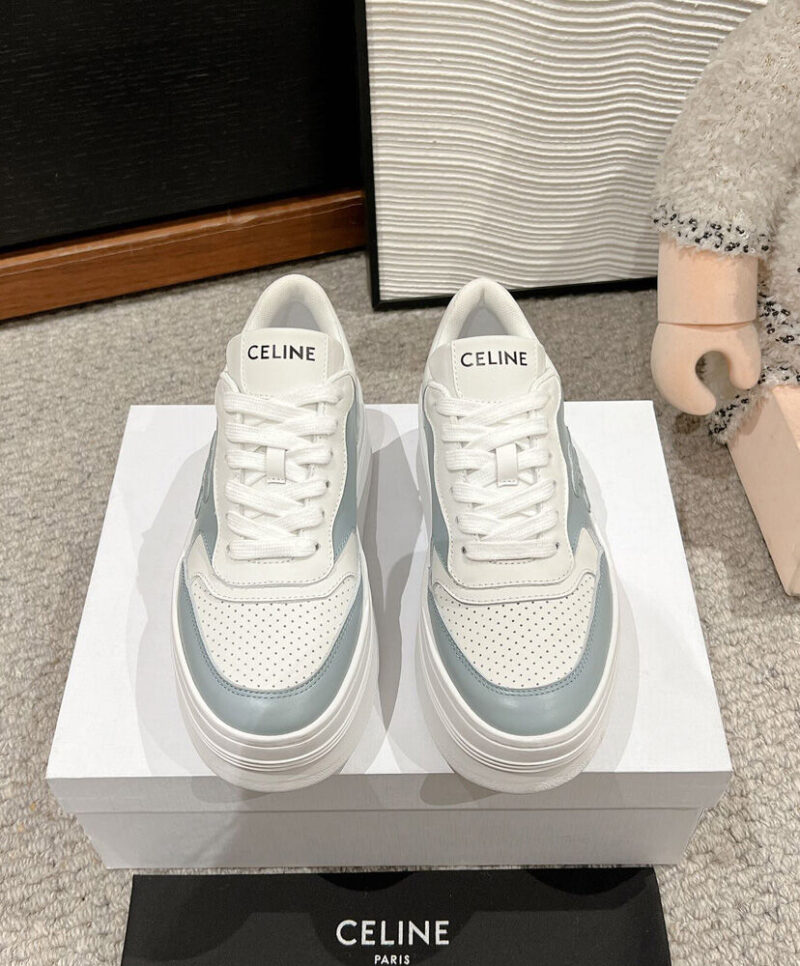 Celine Women's Block Sneaker With Triomphe In Calfskin