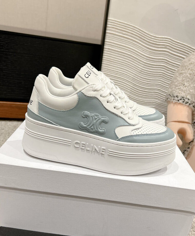 Celine Women's Block Sneaker With Triomphe In Calfskin