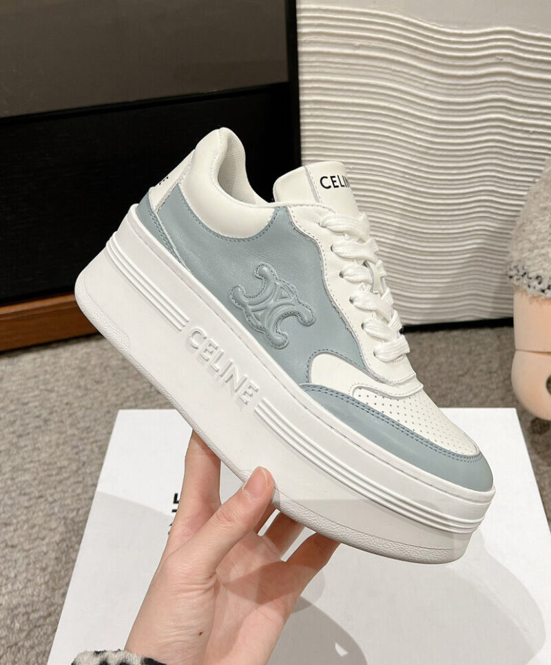 Celine Women's Block Sneaker With Triomphe In Calfskin