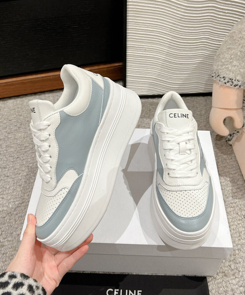 Celine Women's Block Sneaker With Triomphe In Calfskin
