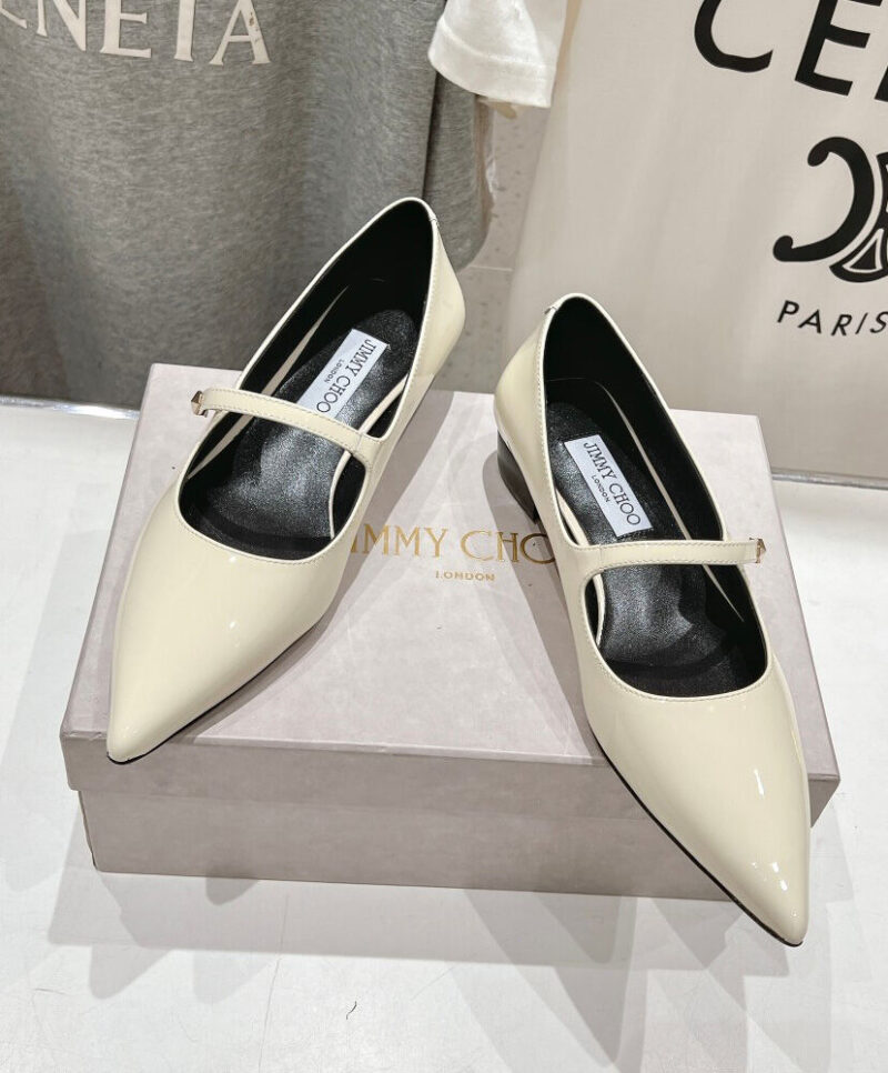 Jimmy Choo Women's Carolyn Flat Cream