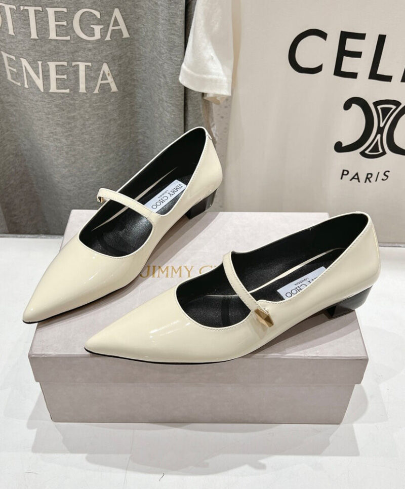 Jimmy Choo Women's Carolyn Flat Cream