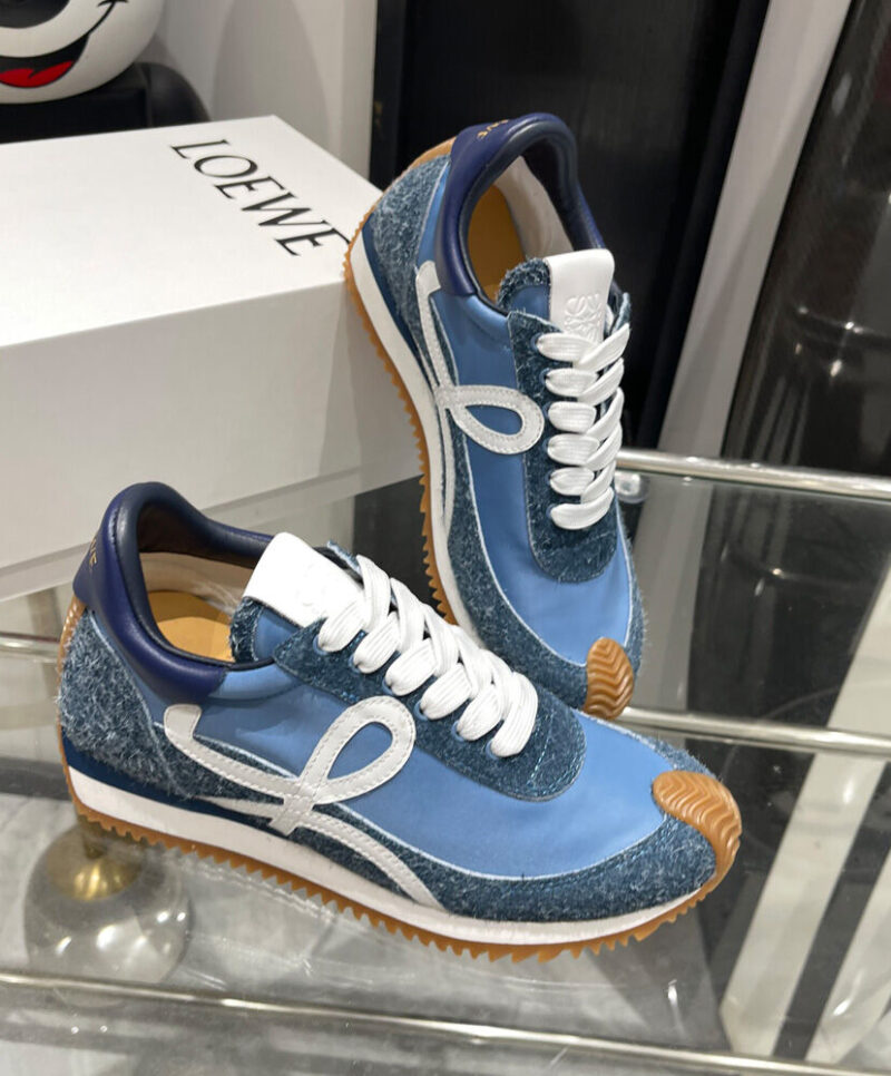 Loewe Unisex Flow Runner In Nylon And Brushed Suede