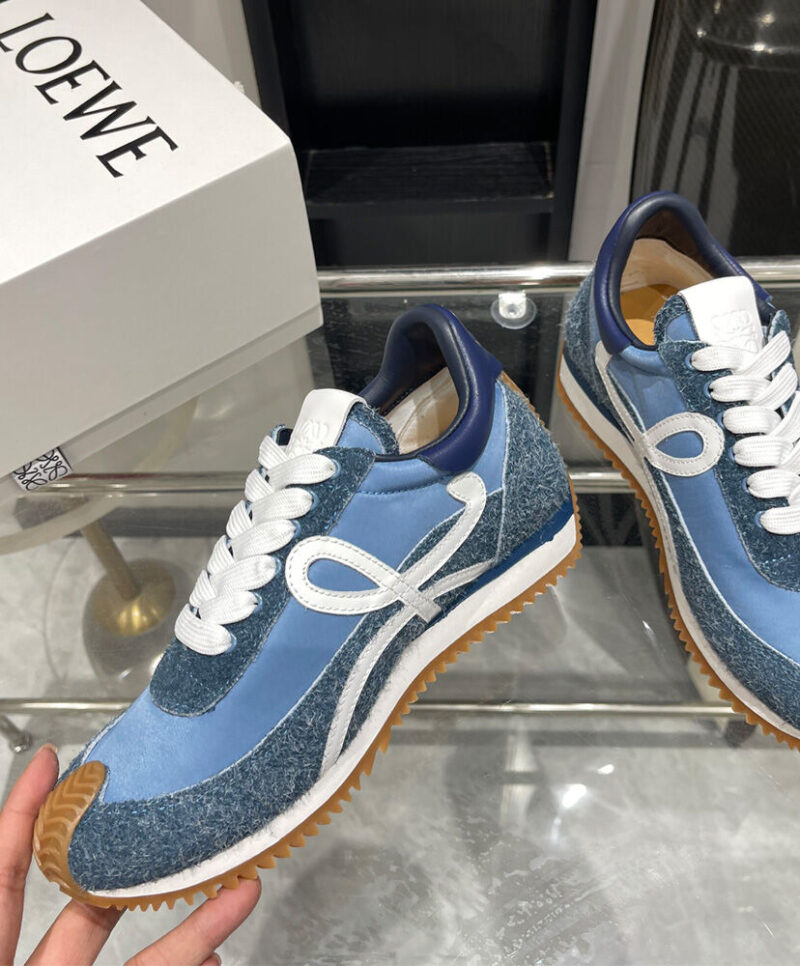 Loewe Unisex Flow Runner In Nylon And Brushed Suede