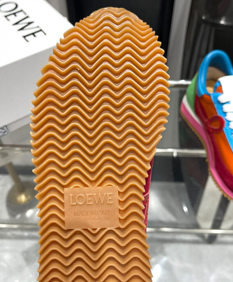 Loewe Unisex Flow Runner In Nylon And Suede Red