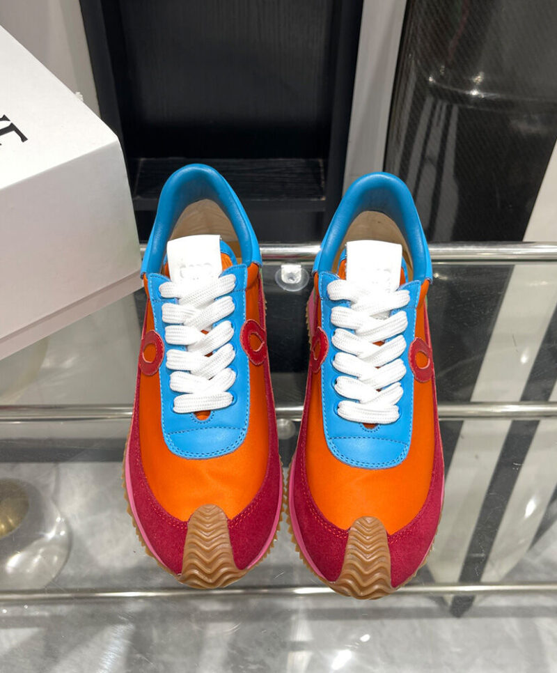 Loewe Unisex Flow Runner In Nylon And Suede Red